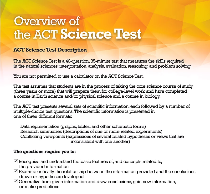 Overview of The ACT Science Test